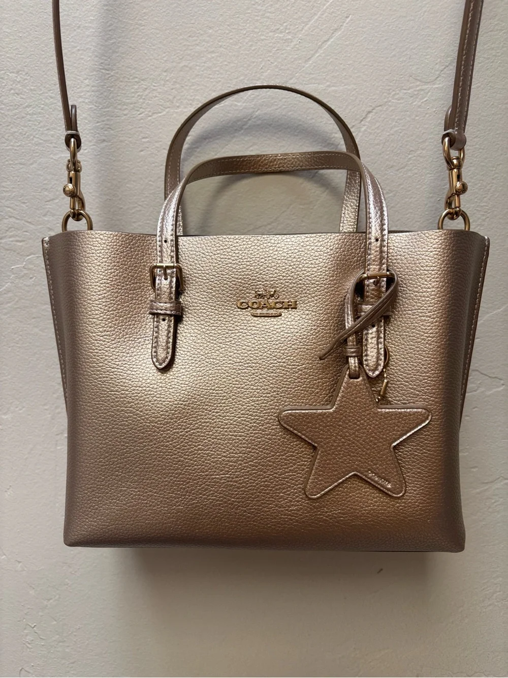 Coach Metallic Tote with Star Charm